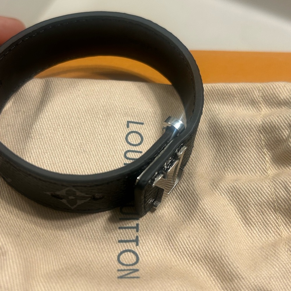 Louis Vuitton Black Leather Bracelet